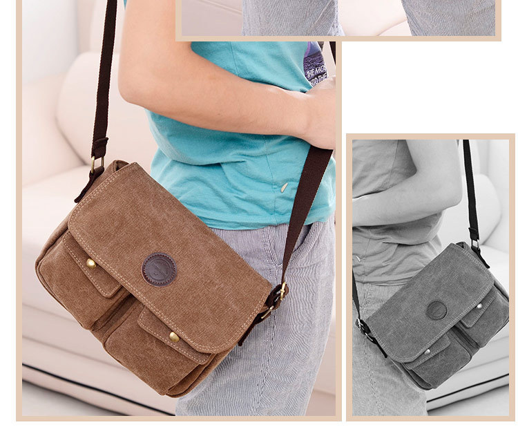 Dxyizu Tas Selempang Pria Wanita Casual Canvas Black dxyizu tas selempang pria wanita casual canvas black